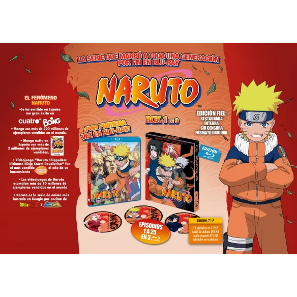 Naruto Shippuden. Colección en Blu-ray. Análisis del Box 1