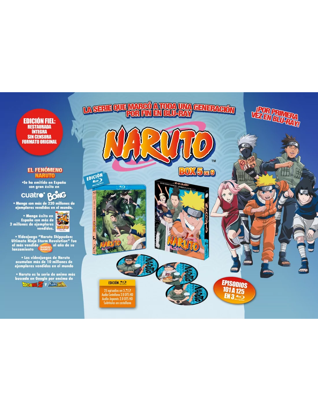 Naruto BOX 5 Episodios 101 a 125 BD