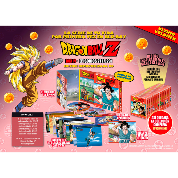 DRAGON BALL Z #1〜#14 DVD DRAGON BALL Z BOX 14 BLURAY episodios 271 a 291
