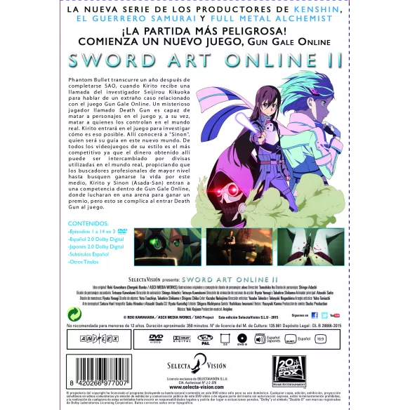 Sword Art Online. Segunda Parte. Primera Temporada – Palabras