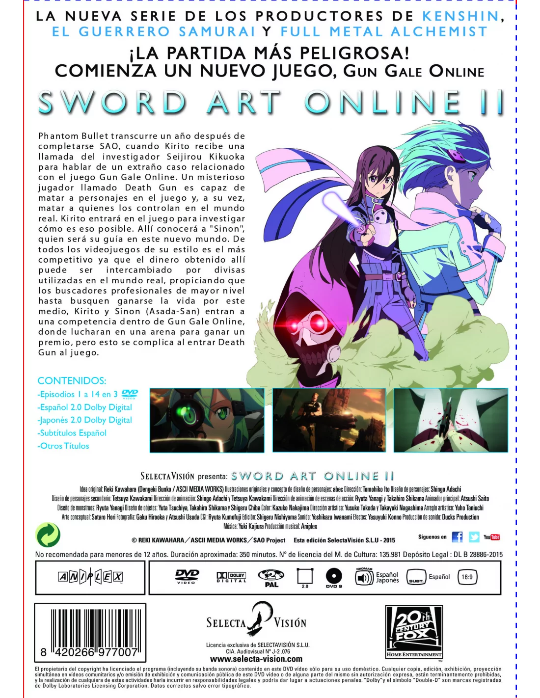 Sword Art Online - Temporada 1, Parte 2 (Episodios 15-25) [DVD]