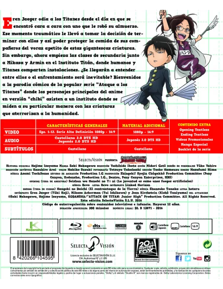 Ataque A Los Titanes Junior High. Serie Completa. Bluray
