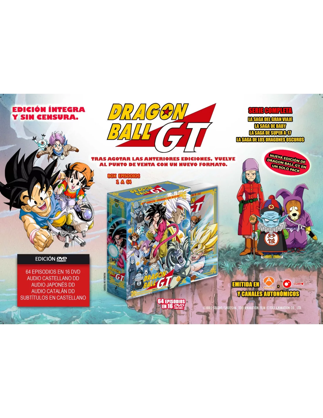 DRAGON BALL Gt the Saga de los dragones Dark 2 X DVD Cap 57-64 Spanish  Japanese