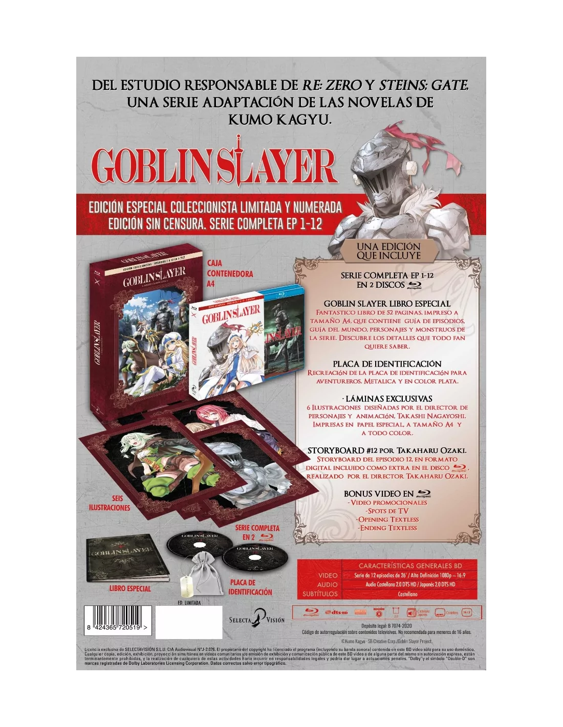 GOBLIN SLAYER episodios 1 a 12 Bluray Edición Coleccionistas