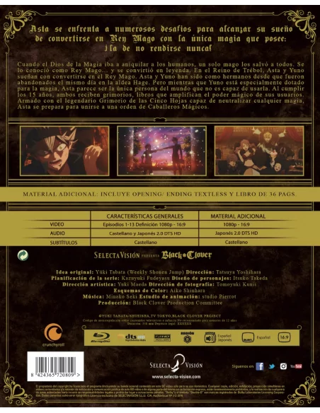Black Clover Blu-ray Episodios 1 A 13 (saga Completa Del Camino A Caballero Mago)