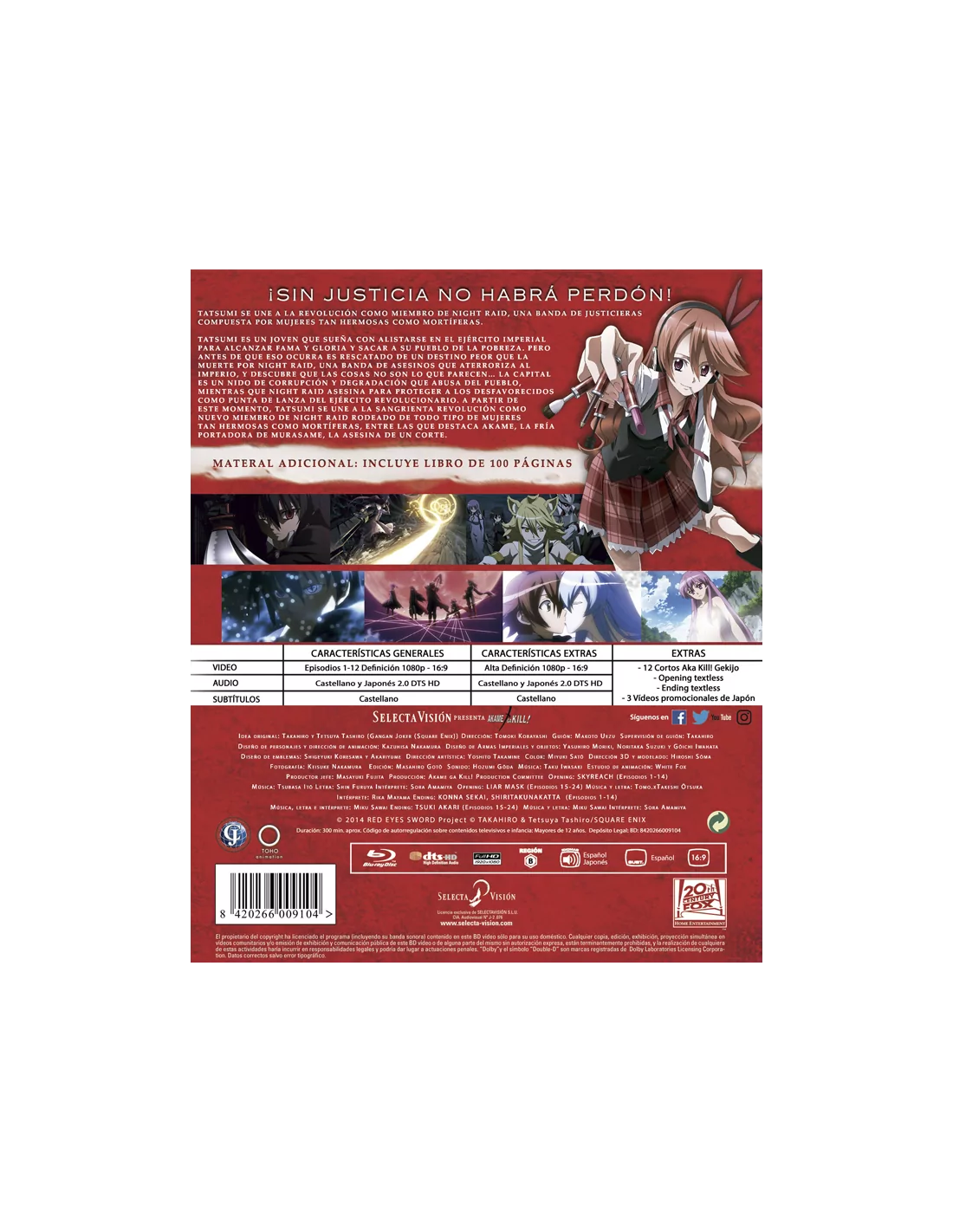 Akame Ga Kill Episodios 1 A 12. Blu-Ray Edición Coleccionistas