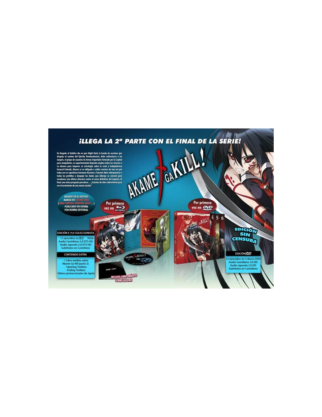 Akame Ga Kill Episodios 1 A 12. Blu-Ray Edición Coleccionistas