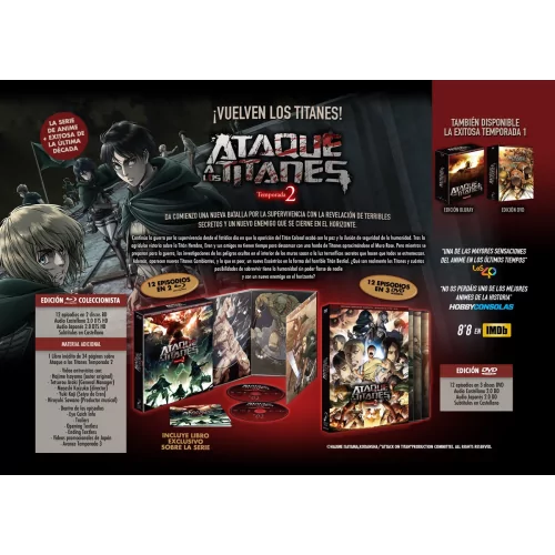 Ataque A Los Titanes Temporada 2. Episodios 1 A 12 Dvd 2