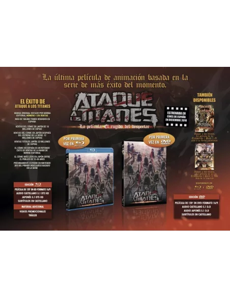Ataque A Los Titanes. La PelÍcula. Temporada 2. El Rugido Del Despertar. Dvd