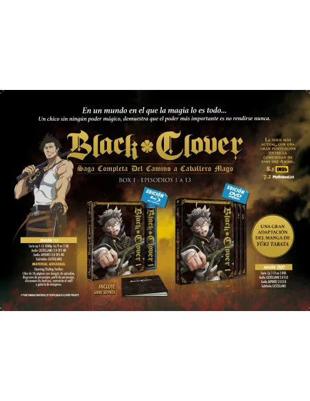 Black Clover Blu-ray Episodios 1 A 13 (saga Completa Del Camino A Caballero Mago)
