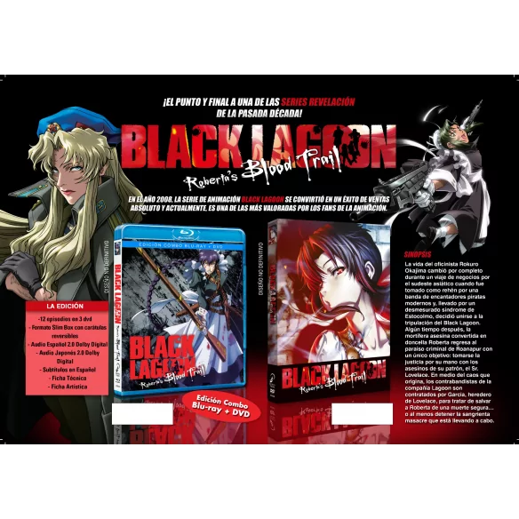 Black Lagoon: Roberta's Blood Trail (5 OVAS) BD+DVD+5 POSTALES