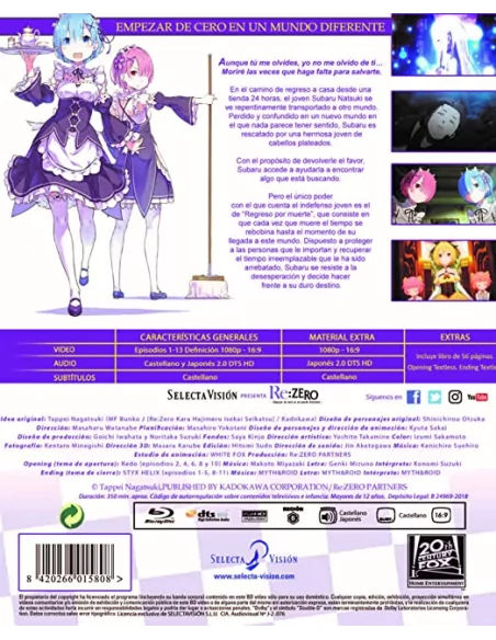 Re:zero Episodios 1 A 13 - Bd Coleccionista