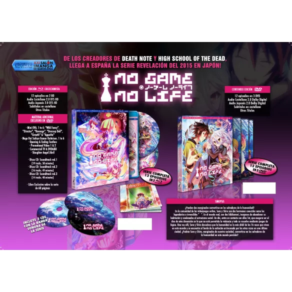 No Game No Life - Intégrale (Série TV + 6 OAV) - Coffret DVD + Blu-ray