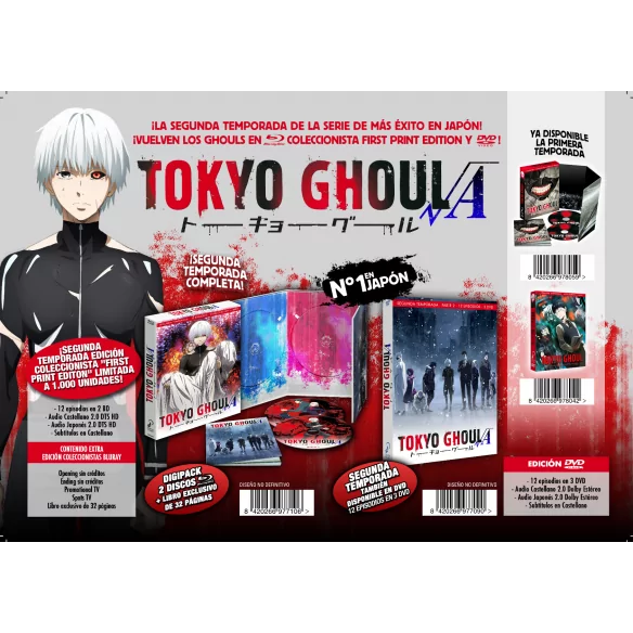 Tokyo Ghoul - Temporada 2 [DVD] 8420266977090