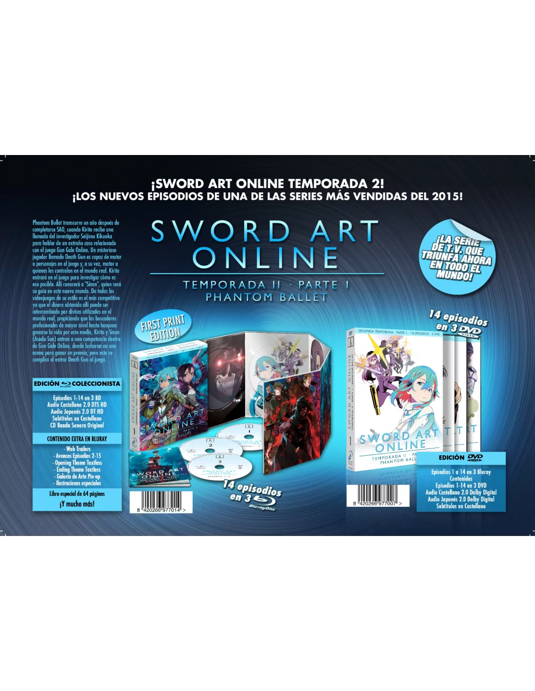 DVD Anime Sword Art Online - 1ª e 2ª temporadas + Filme Extra