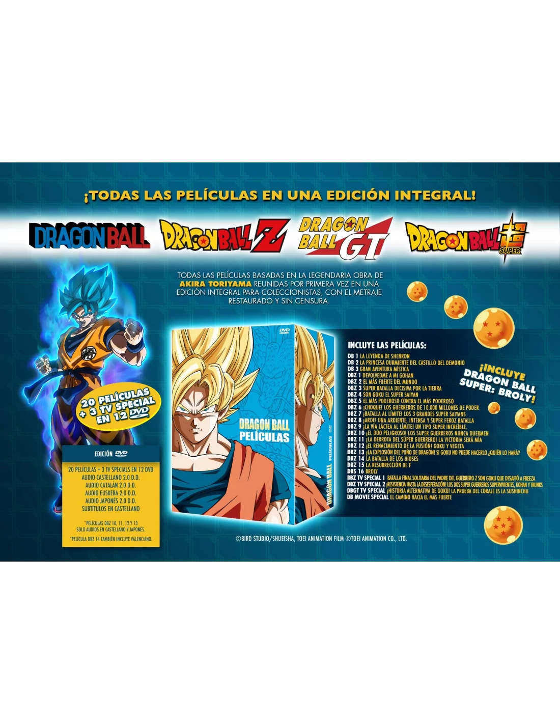pellizco Largo antena DRAGON BALL & DRAGON BALL Z LAS PELÍCULAS: COLECCIÓN COMPLETA DVD