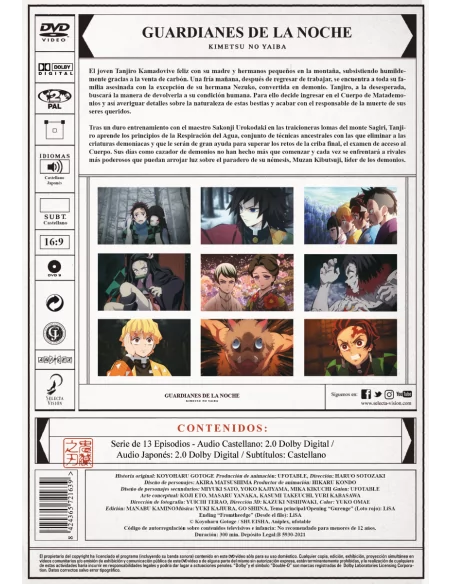 Guardianes De La Noche: Kimetsu No Yaiba Temporada 1 Parte 1 Dvd (episoidos 1 A 13)