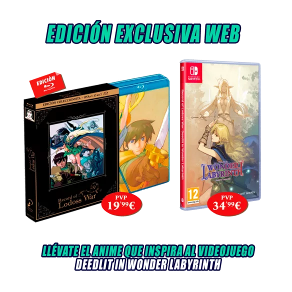 DEEDLIT IN WONDER LABYRINTH NINTENDO SWITCH + RECORD OF LODOSS WAR PACK EXCLUSIVO WEB